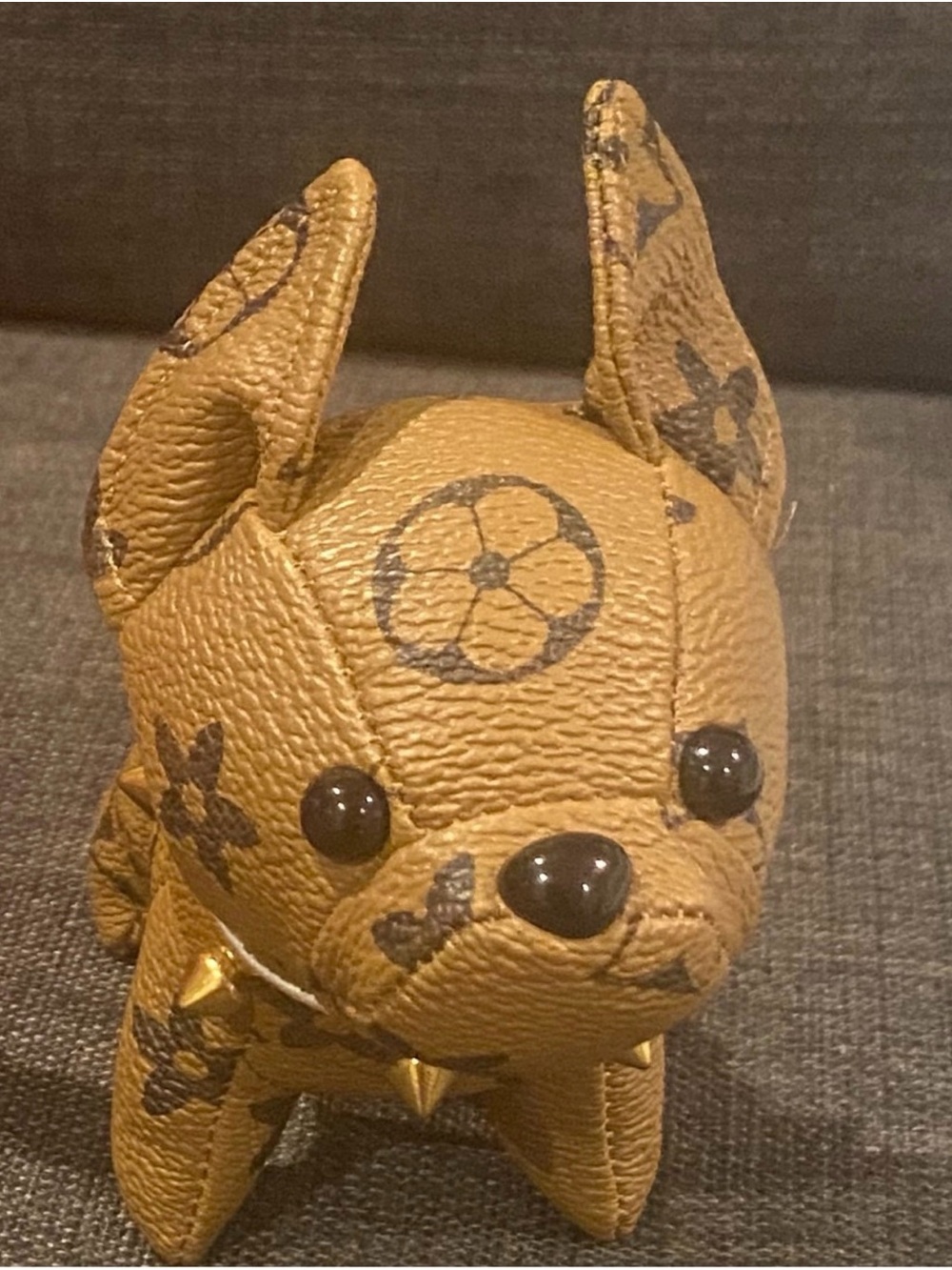 Designer-Style Tan Dog Figurine Plush - Decorative Pet Accent - Picture 4 of 4